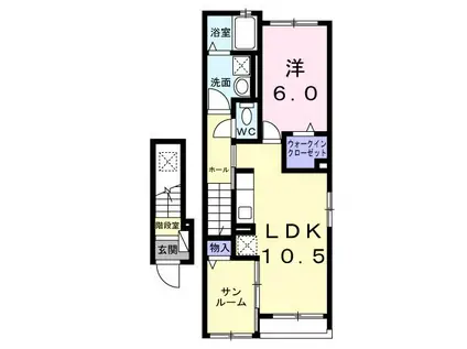 グレースヒル(1LDK/2階)の間取り写真