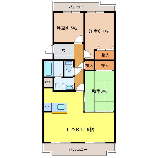 セルサス コロク(3LDK/4階)の間取り写真