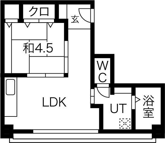 喜世ビル(1LDK/3階)の間取り写真