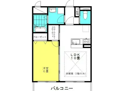 ラフェリアーナ・KISAKIII(1LDK/2階)の間取り写真