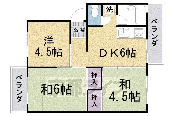 日農ハイツ(3DK/1階)の間取り写真