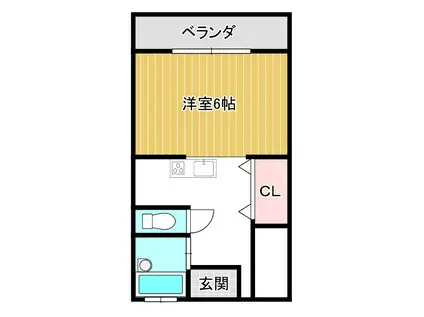 サクラハウスII(ワンルーム/2階)の間取り写真