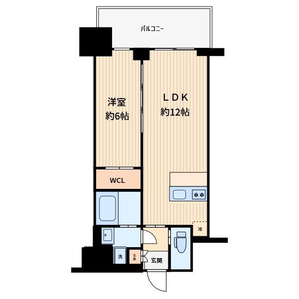 プレジオ川口(1LDK/4階)の間取り写真