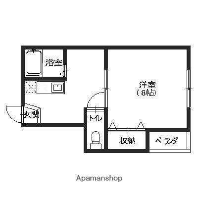 フラット21(1DK/1階)の間取り写真
