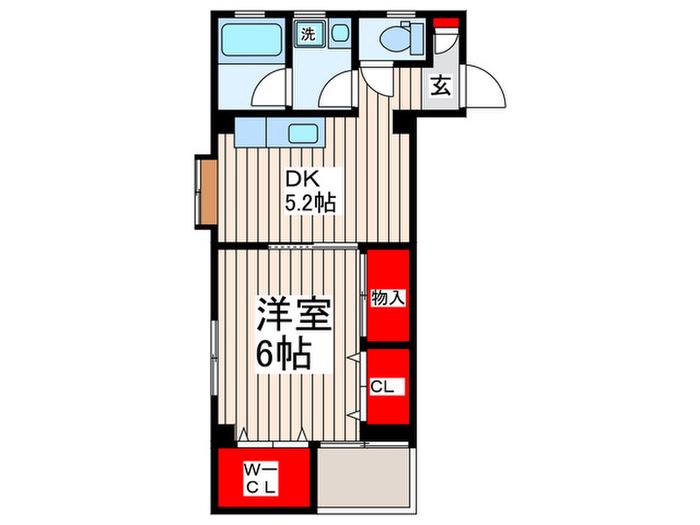 メゾンN・S(1DK/2階)の間取り写真