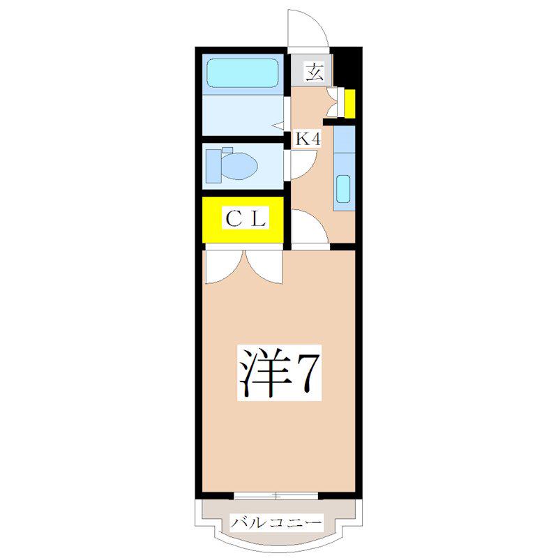 サンパティーク武町(1K/5階)の間取り写真