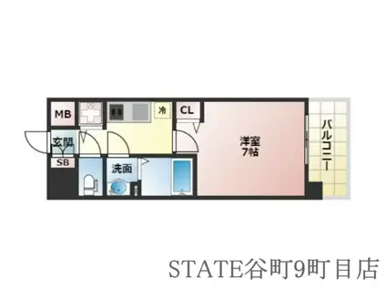 TOYOTOMI STAY PREMIUM阿倍野天王寺(1K/12階)の間取り写真