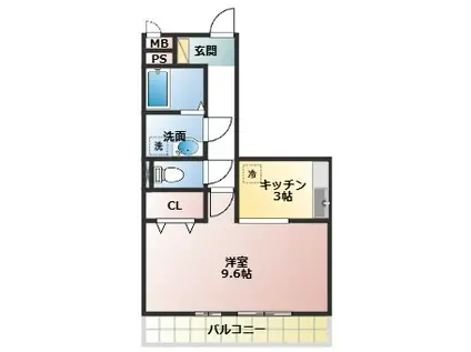 YUKOTO B(1K/2階)の間取り写真