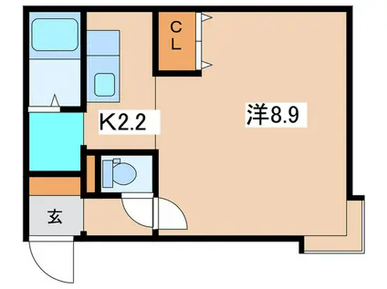 エルムパーク白石(1K/1階)の間取り写真