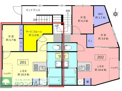 ロータス中野新橋(1SLDK/1階)の間取り写真