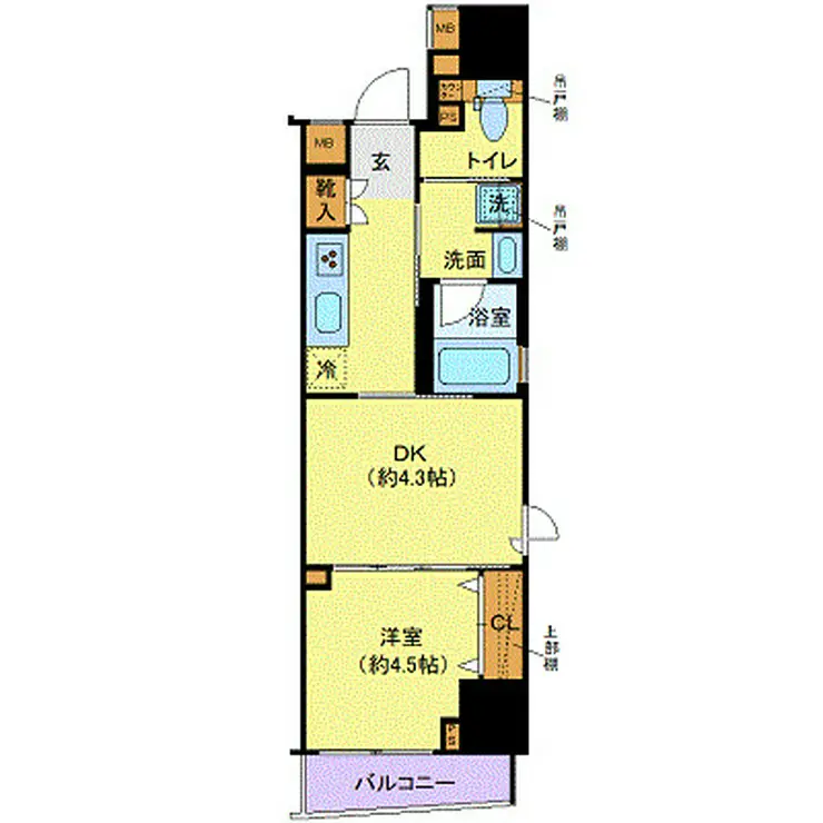 クレイシア秋葉原ラグゼスウィート 7階階 間取り