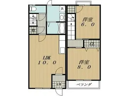 サンビレッジ(2LDK/1階)の間取り写真
