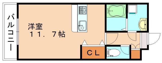 エスポアールOGAWAII(ワンルーム/2階)の間取り写真