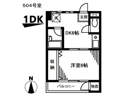マルヨネマンション(1DK/5階)の間取り写真