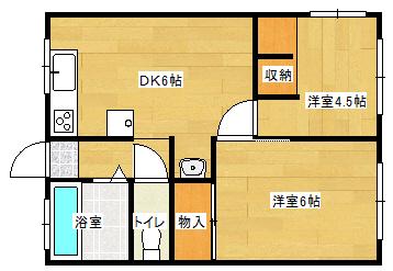登ビル(2DK/2階)の間取り写真