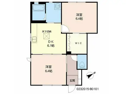 ストーク2番館B(2DK/1階)の間取り写真