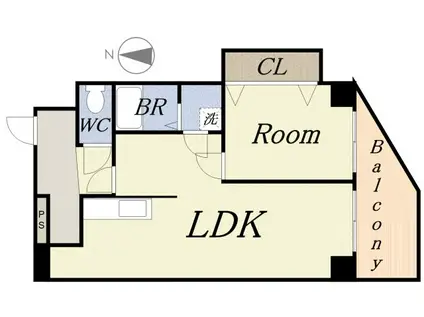 ポートヴィラ弁天(1LDK/3階)の間取り写真
