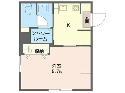 グレースMEIWA II(1K/2階)の間取り写真
