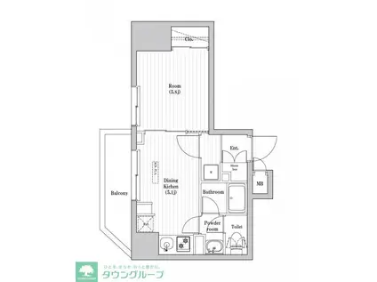 HF両国レジデンスイースト(1DK/6階)の間取り写真