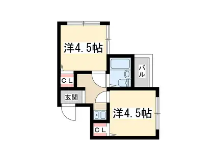 プレアール新大阪2(2K/2階)の間取り写真