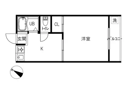 アンテラス(1K/1階)の間取り写真