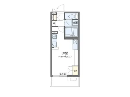 ミランダクレール 西八王子(1K/4階)の間取り写真