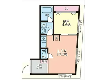 ベースキャンプ浜田山(1LDK/1階)の間取り写真