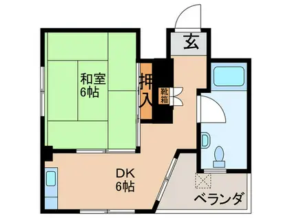 ニュー旭マンション(1DK/5階)の間取り写真