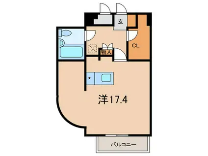 ホープ芦屋(ワンルーム/3階)の間取り写真