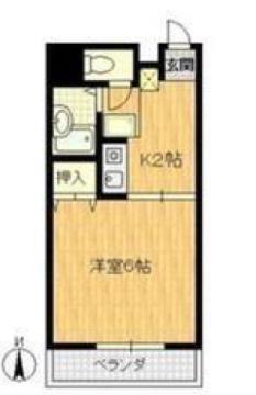 ウィステリア青木(1K/4階)の間取り写真