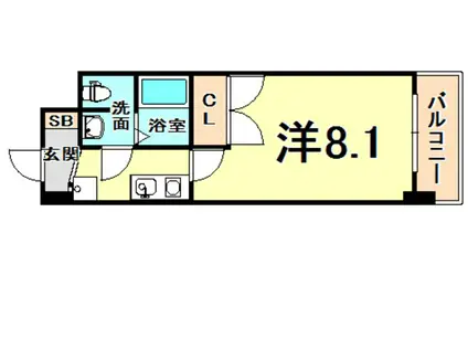ONE ROOF FLAT NISHINOMIYA(1K/9階)の間取り写真