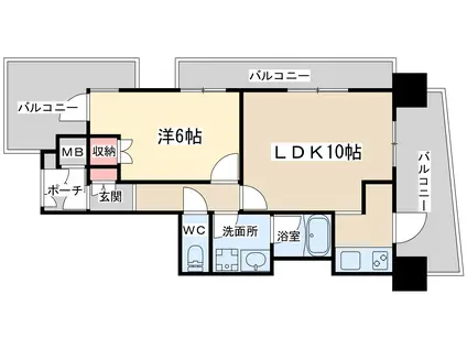 エステムプラザ梅田イースト(1LDK/13階)の間取り写真