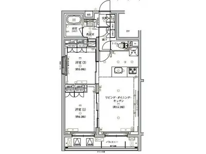 ベルシード板橋本町プレミア(2LDK/2階)の間取り写真