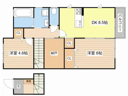 PLAISIR堅田(2SDK/2階)の間取り写真