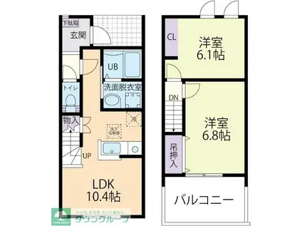 LUANAレジデンスA(2LDK/1階)の間取り写真