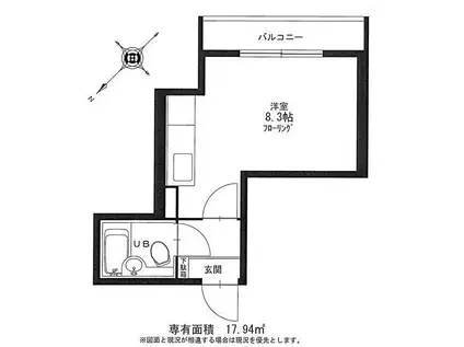 ハイツKMY(ワンルーム/1階)の間取り写真