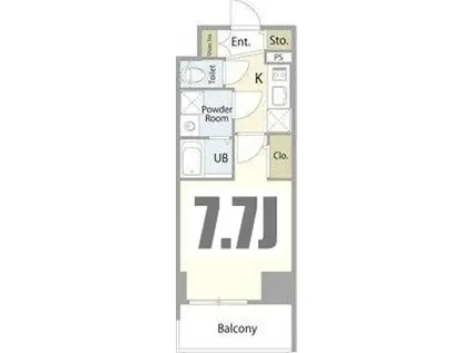 エスリード大須アヴェニュー(1K/14階)の間取り写真