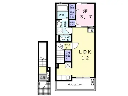 メゾン・ド・グリーン(1LDK/2階)の間取り写真