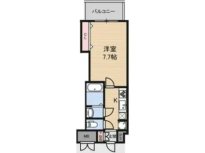 LUXE新大阪イーストI(1K/1階)の間取り写真