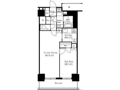 キャナルスクウェア豊洲(1LDK/8階)の間取り写真