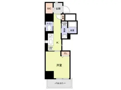 フェリーチェ プランドール(1K/4階)の間取り写真