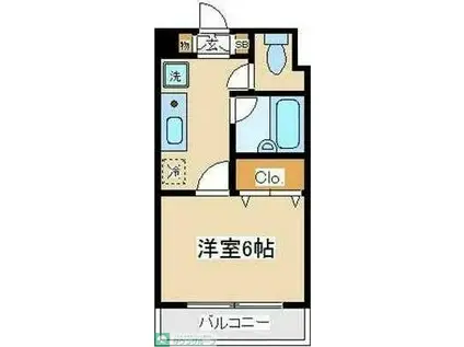 サンパラッツォ弐番館(1K/2階)の間取り写真