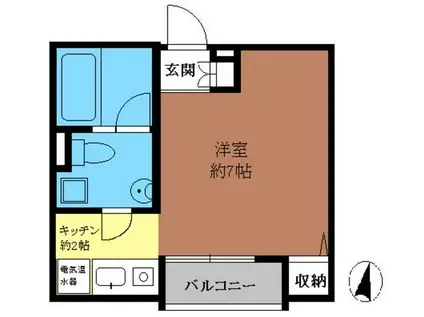 エストライフ東大泉(1K/1階)の間取り写真