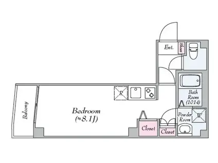 ガイセン門前仲町(ワンルーム/2階)の間取り写真