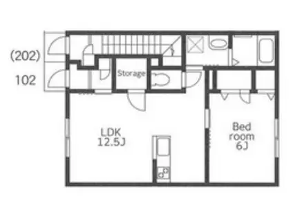 プルームガーデンII(1LDK/1階)の間取り写真