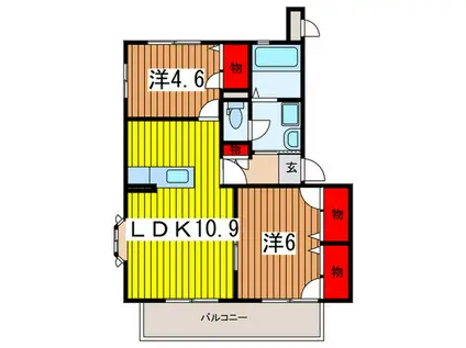 アーク・シャラ(2LDK/1階)の間取り写真