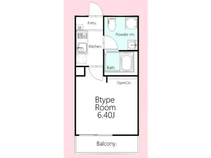 SOLANA鴻巣加美(1K/1階)の間取り写真