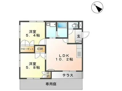 ETERNITY(2LDK/1階)の間取り写真