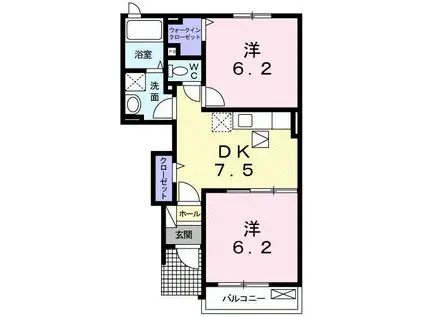 ベル・グランツVI(2DK/1階)の間取り写真