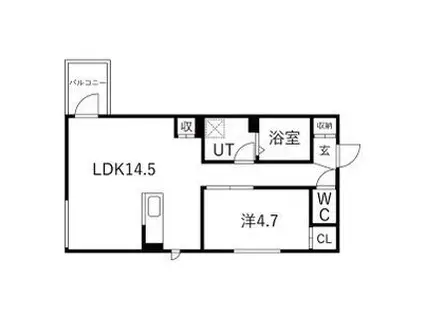 グレイスコート(1LDK/3階)の間取り写真